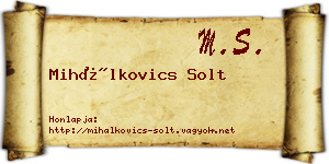 Mihálkovics Solt névjegykártya